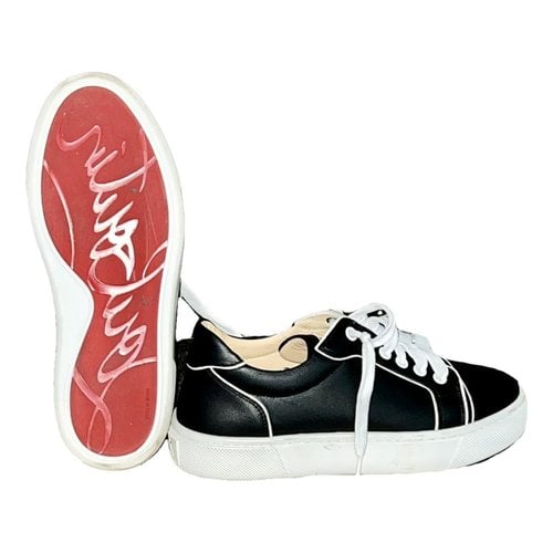 Pre-owned Christian Louboutin Leather Trainers In Black