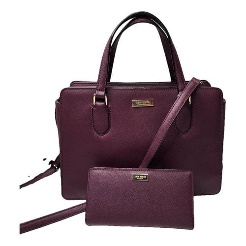 Pre-owned Kate Spade Leather Tote In Burgundy