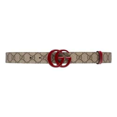 Pre-owned Gucci Gg Buckle Cloth Belt In Beige