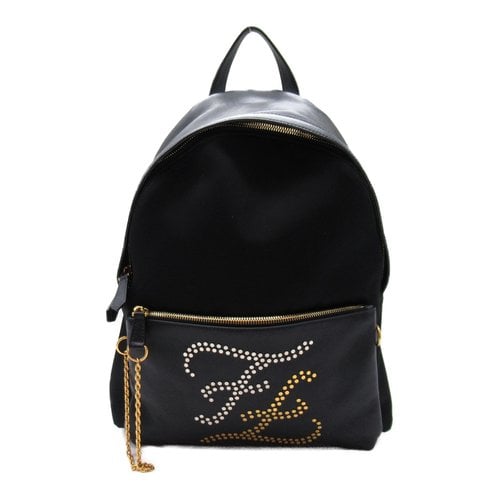 Pre-owned Fendi Leather Backpack In Black