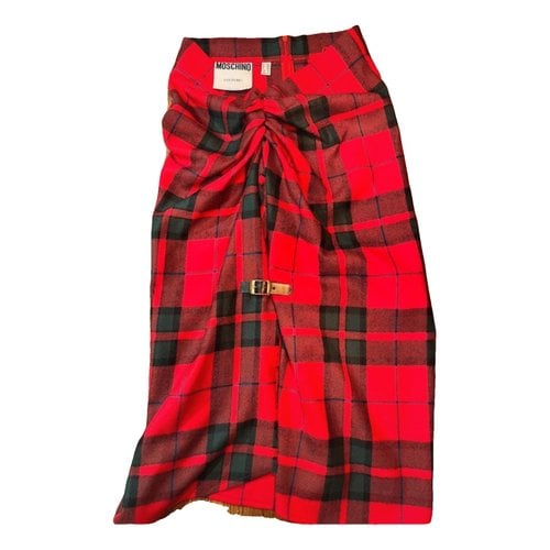 Pre-owned Moschino Wool Skirt In Red
