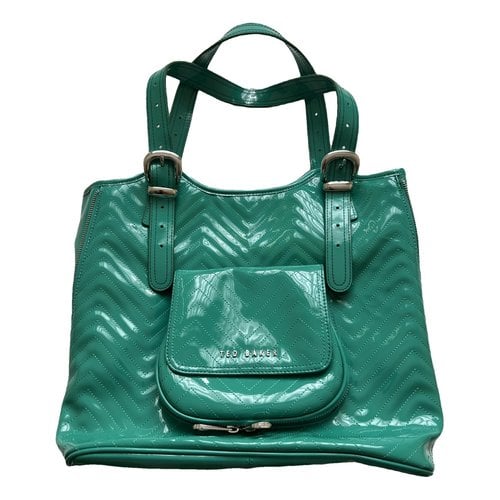 Pre-owned Ted Baker Patent Leather Handbag In Green