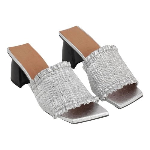 Pre-owned Ganni Sandal In Silver
