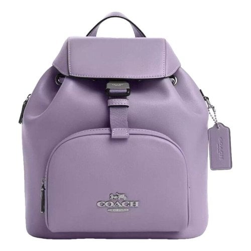 Pre-owned Coach Leather Backpack In Purple