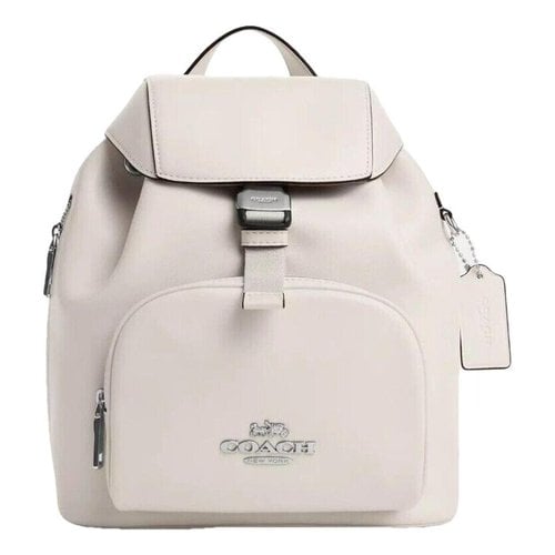 Pre-owned Coach Leather Backpack In White