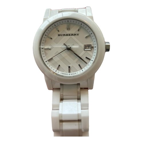 Pre-owned Burberry Ceramic Watch In White