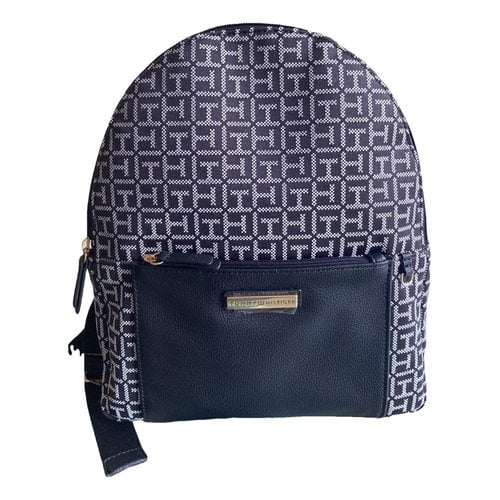 Pre-owned Tommy Hilfiger Cloth Backpack In Black