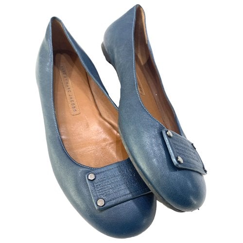 Pre-owned Marc By Marc Jacobs Leather Ballet Flats In Blue