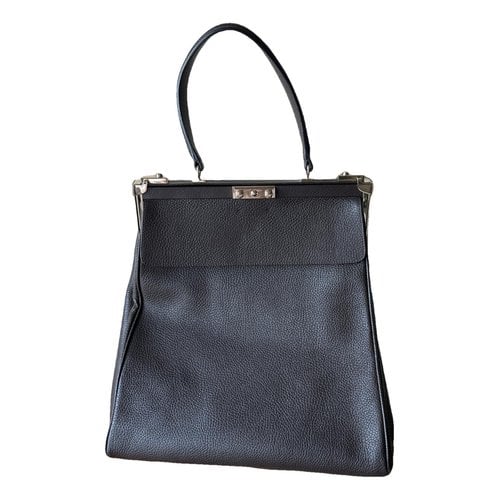 Pre-owned Giorgio Armani Leather Handbag In Brown