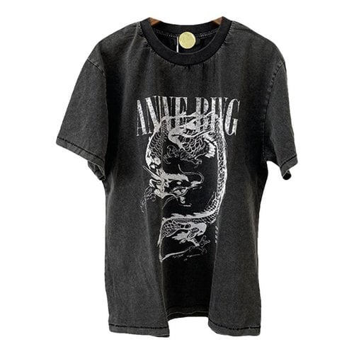 Pre-owned Anine Bing Shearling T-shirt In Black