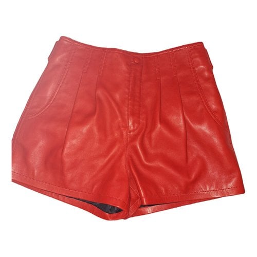 Pre-owned Saint Laurent Leather Shorts In Red