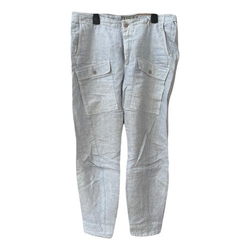 Pre-owned Closed Linen Chino Pants In Blue