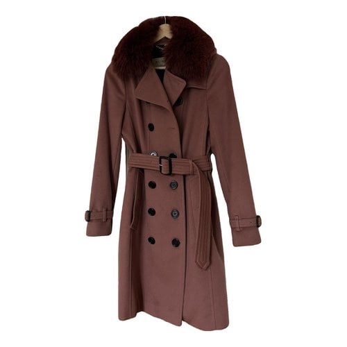 Pre-owned Burberry Kensington Cashmere Coat In Pink