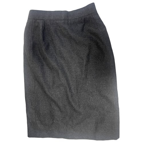 Pre-owned Givenchy Wool Mid-length Skirt In Grey
