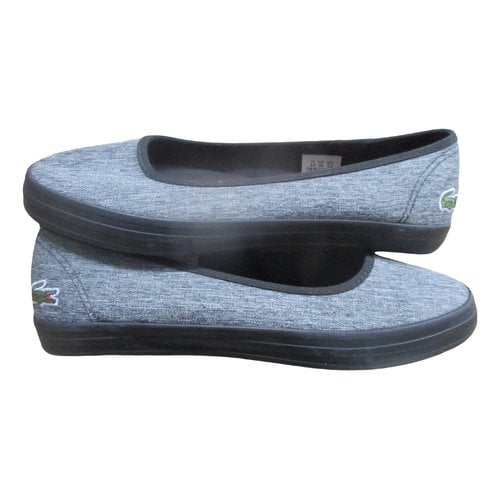 Pre-owned Lacoste Cloth Ballet Flats In Grey