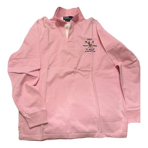 Pre-owned Polo Ralph Lauren Polo Rugby Manches Longues Polo Shirt In Pink