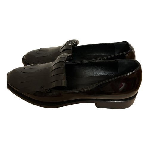 Pre-owned Max Mara Patent Leather Mules & Clogs In Black