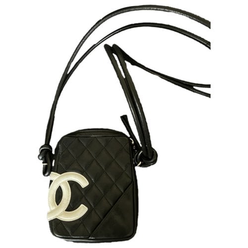 Pre-owned Chanel Cambon Leather Crossbody Bag In Black