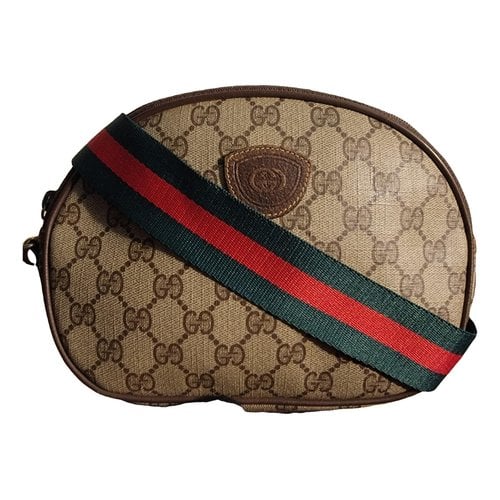 Pre-owned Gucci Ophidia Dome Leather Crossbody Bag In Brown