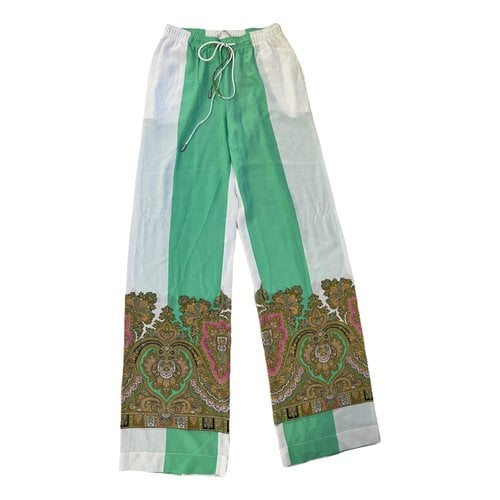 Pre-owned Ermanno Scervino Silk Trousers In Multicolour