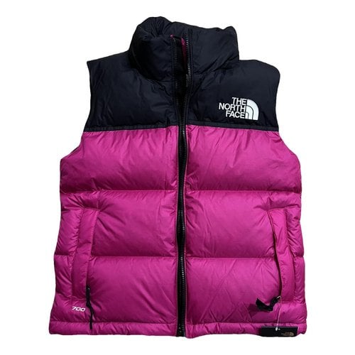 Pre-owned The North Face Leather Short Vest In Pink
