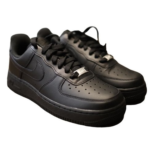Pre-owned Nike Air Force 1 Leather Boots In Black