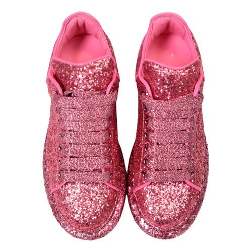Pre-owned Alexander Mcqueen Glitter Trainers In Pink