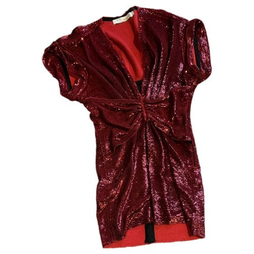 Pre-owned Iro Fall Winter 2019 Glitter Mini Dress In Red