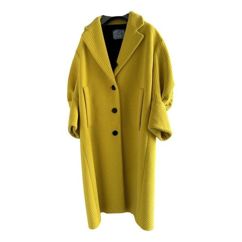 Pre-owned Prada Velvet Coat In Yellow