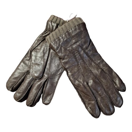 Pre-owned Calvin Klein Jeans Est.1978 Leather Gloves In Brown