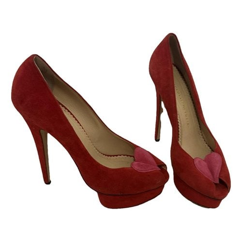 Pre-owned Charlotte Olympia Dolly Heels In Red