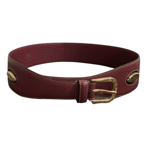 Pre-owned A. Testoni' Leather Belt In Burgundy