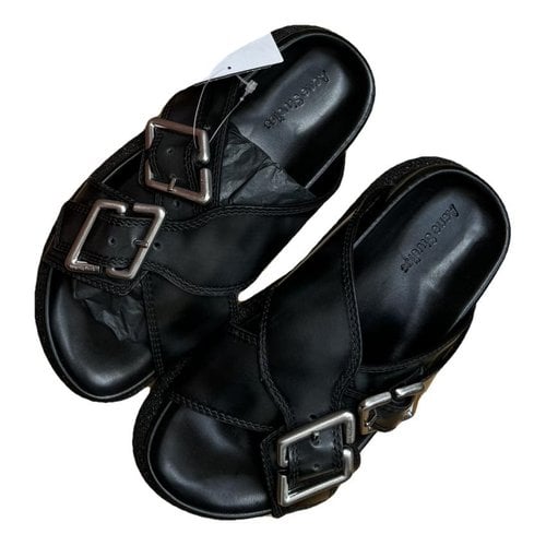 Pre-owned Acne Studios Leather Sandal In Black