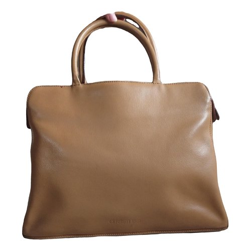 Pre-owned Cerruti 1881 Leather Handbag In Beige
