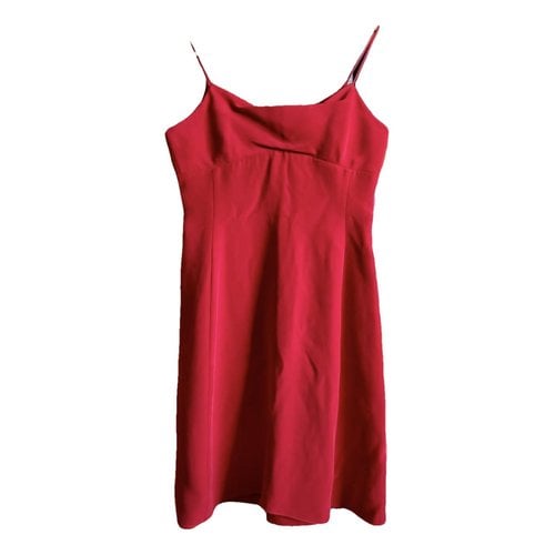 Pre-owned Armani Collezioni Silk Mini Dress In Red