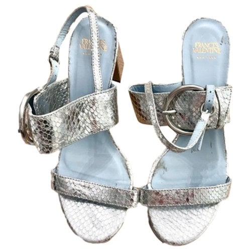 Pre-owned Frances Valentine Leather Sandal In Silver