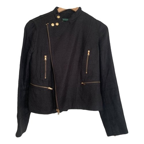 Pre-owned Lauren Ralph Lauren Linen Jacket In Black