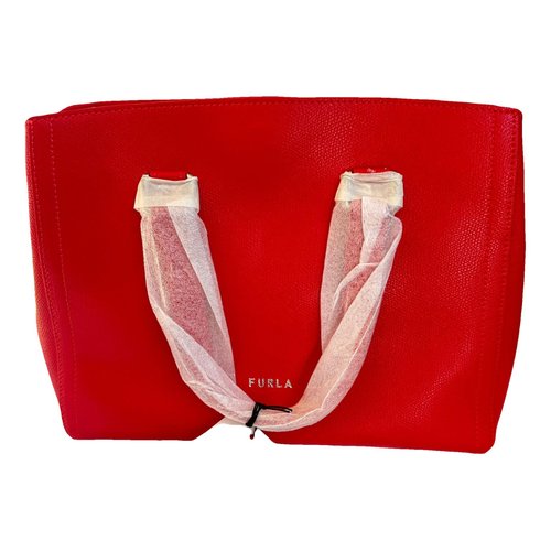 Pre-owned Furla Candy Bag Leather Tote In Red