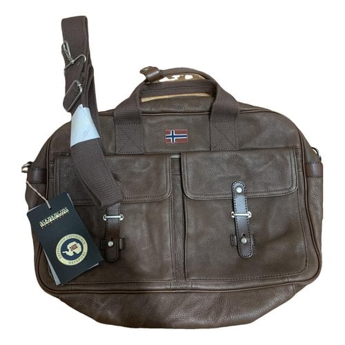 Pre-owned Napapijri Leather Small Bag In Brown