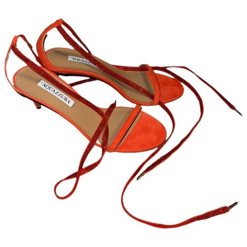 Pre-owned Aquazzura Leather Heels In Orange