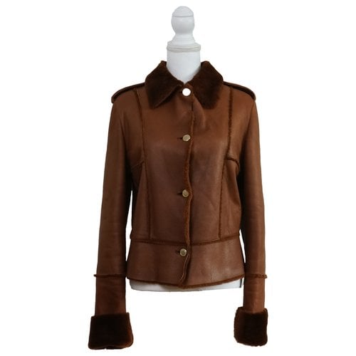 Pre-owned Blumarine Leather Jacket In Brown