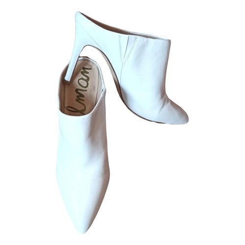 Pre-owned Sam Edelman Leather Heels In White