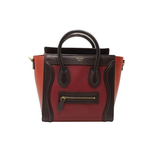 Pre-owned Celine Leather Satchel In Red