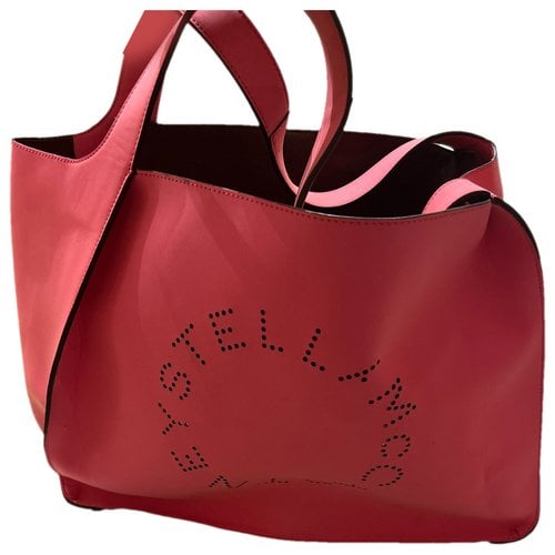 Pre-owned Stella Mccartney Logo Leather Handbag In Pink