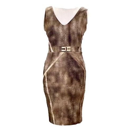 Pre-owned Elisabetta Franchi Mid-length Dress In Brown