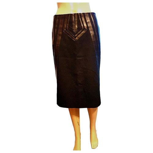 Pre-owned Barbara Bui Wool Mid-length Skirt In Black
