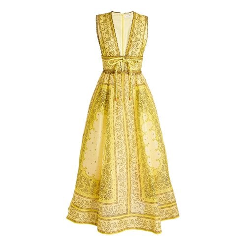Pre-owned Zimmermann Linen Maxi Dress In Yellow