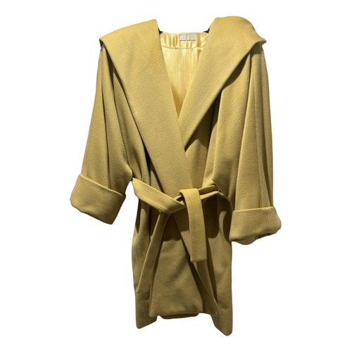 Pre-owned Emmanuelle Khanh Cashmere Coat In Yellow