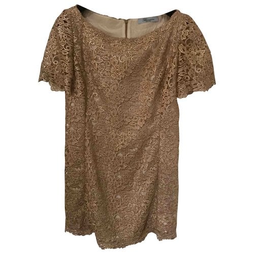 Pre-owned Blumarine Lace Mini Dress In Gold