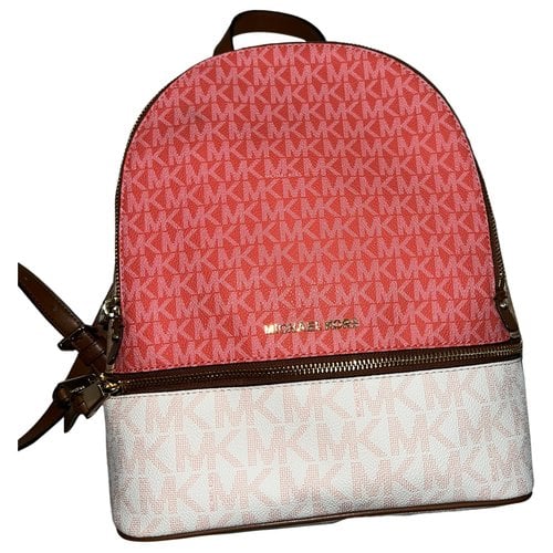 Pre-owned Michael Kors Rhea Leather Backpack In Multicolour